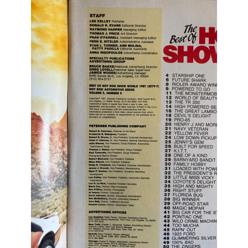 THE BEST OF HOT ROD SHOW WORLD, 1987, Volume 5. Number 2.